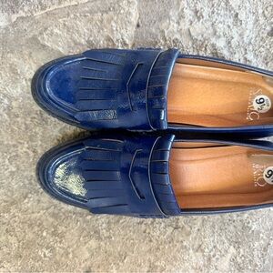 Franco Sarto Navy Fringe Loafers